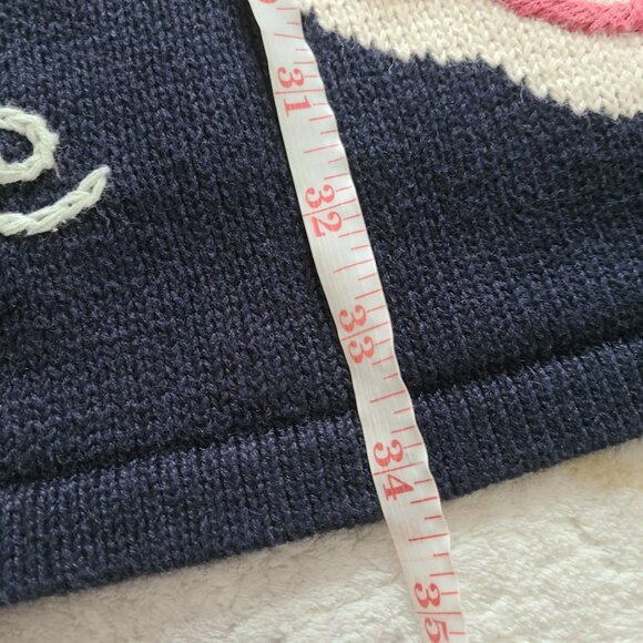 Liz & Me 4X Butterfly Knit Cardigan Sweater Navy Blue Pastel Y2K - Picture 7 of 7